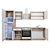 Respekta Küchenzeile KB270ESWCGKE (Breite: 270 cm, Mit Elektrogeräten, Weiß)
