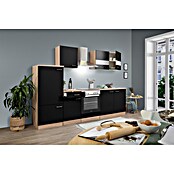 Respekta Küchenzeile KB270ESSC (Breite: 270 cm, Mit Elektrogeräten, Schwarz)