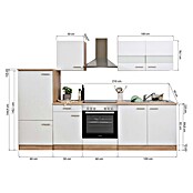 Respekta Küchenzeile KB270ESGC (Breite: 270 cm, Mit Elektrogeräten, Grau)