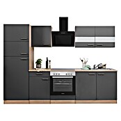 Respekta Küchenzeile KB270ESGCGKE (Breite: 270 cm, Mit Elektrogeräten, Grau)