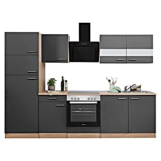 Respekta Singleküche Merle Typ 2 (Breite: 270 cm, Grau, Mit Elektrogeräten)