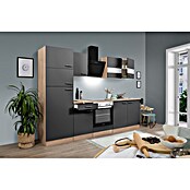 Respekta Küchenzeile KB270ESGCGKE (Breite: 270 cm, Mit Elektrogeräten, Grau)