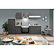 Respekta Küchenzeile KB270ESGC (Breite: 270 cm, Mit Elektrogeräten, Grau)