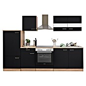 Respekta Küchenzeile KB270ESSC (Breite: 270 cm, Mit Elektrogeräten, Schwarz)