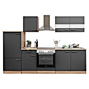 Respekta Küchenzeile KB270ESGC (Breite: 270 cm, Mit Elektrogeräten, Grau)