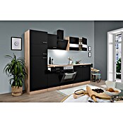 Respekta Küchenzeile KB270ESSCGKE (Breite: 270 cm, Mit Elektrogeräten, Schwarz)