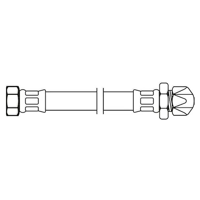 Flexo Verlängerungsschlauch - ⅜″, Länge: 10 cm, Quetschverschraubung 10 mm - Abbildung eines stilisierten Lichtschwerts mit komplexen Griffdetails, das ein Sci-Fi- oder Fantasy-Thema verkörpert.