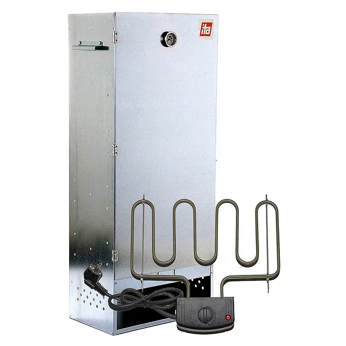 ITA Räucherofen 7004 111x29x47 cm Edelstahl mit Heizelement -  - Verzinkter Elektrosmoker mit Temperaturanzeige, externem Heizelement und Steuerung.