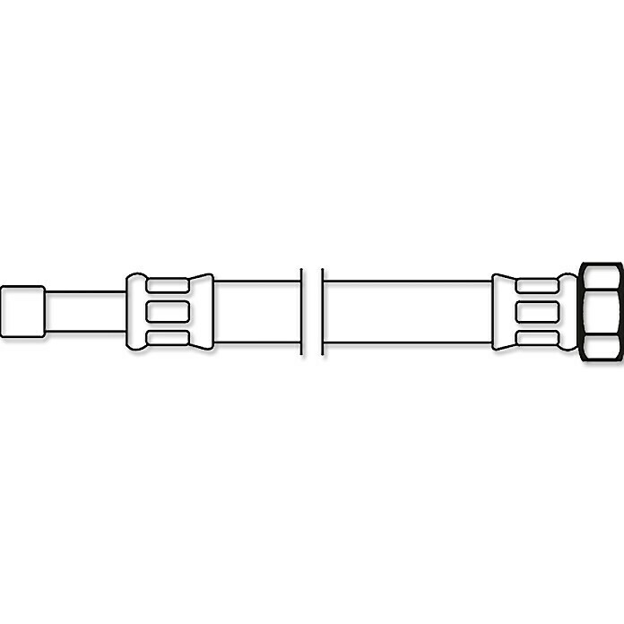 Flexo Verlängerungsschlauch⅜″, Länge: 100 cm, Rohrstutzen 10 mm Front View