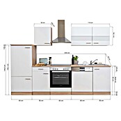 Respekta Küchenzeile KB280ESSC (Breite: 280 cm, Mit Elektrogeräten, Schwarz)