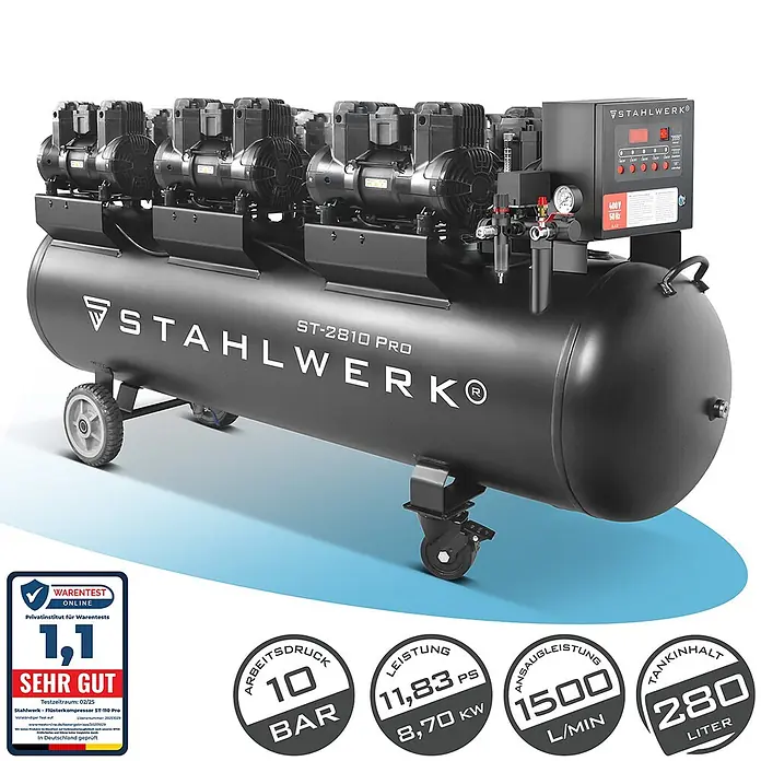 STAHLWERK Kompressor ST-2810 Pro - Max. Druck: 10 bar, 280 l