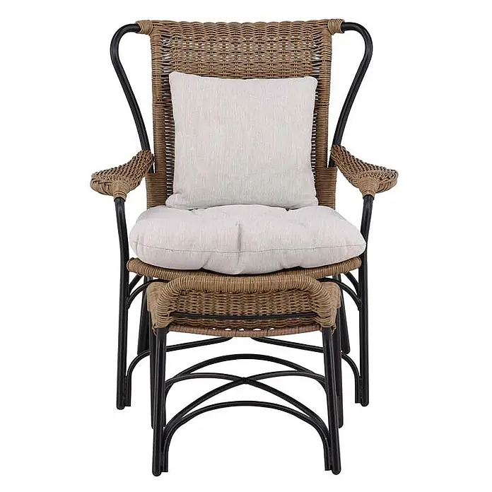Ebuy24 Gartensessel Loreto - 1 Stk., Stahl, Schwarz, B x T x H: 86 x 88 x 99 cm