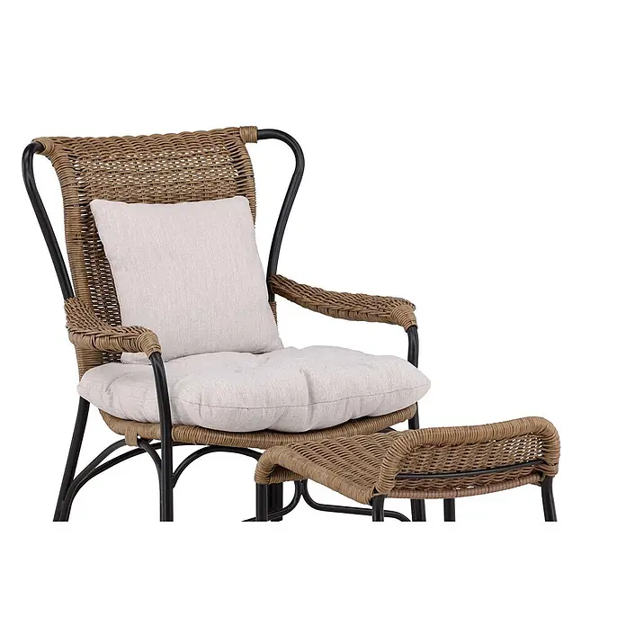 Ebuy24 Gartensessel Loreto - 1 Stk., Stahl, Schwarz, B x T x H: 86 x 88 x 99 cm
