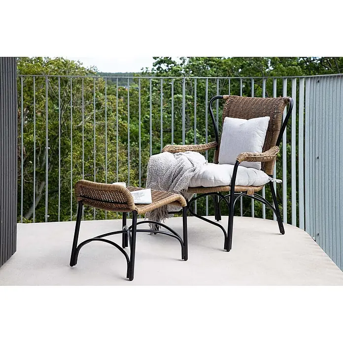 Ebuy24 Gartensessel Loreto - 1 Stk., Stahl, Schwarz, B x T x H: 86 x 88 x 99 cm