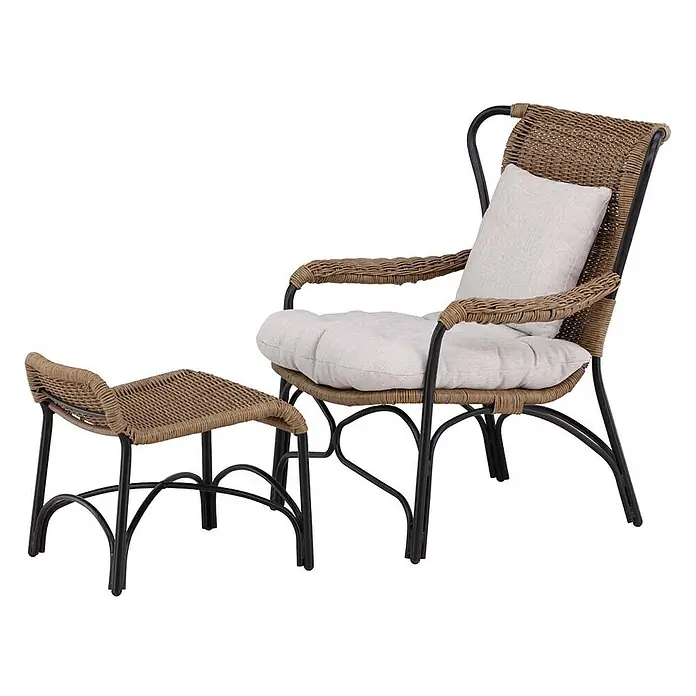 Ebuy24 Gartensessel Loreto - 1 Stk., Stahl, Schwarz, B x T x H: 86 x 88 x 99 cm