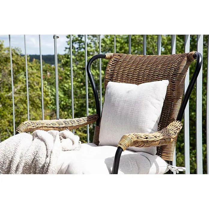 Ebuy24 Gartensessel Loreto - 1 Stk., Stahl, Schwarz, B x T x H: 86 x 88 x 99 cm