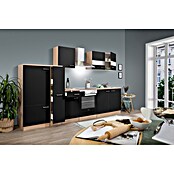 Respekta Küchenzeile KB300ESSC (Breite: 300 cm, Mit Elektrogeräten, Schwarz)