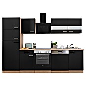 Respekta Küchenzeile KB280ESSCGKE (Breite: 280 cm, Mit Elektrogeräten, Schwarz)