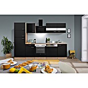 Respekta Küchenzeile KB280ESSCGKE (Breite: 280 cm, Mit Elektrogeräten, Schwarz)
