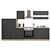 Respekta Küchenzeile KB300ESGC (Breite: 300 cm, Mit Elektrogeräten, Grau)