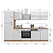 Respekta Küchenzeile KB280ESSCGKE (Breite: 280 cm, Mit Elektrogeräten, Schwarz)