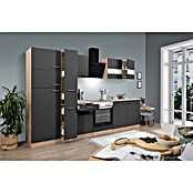 Respekta Küchenzeile KB300ESGCGKE (Breite: 300 cm, Mit Elektrogeräten, Grau)