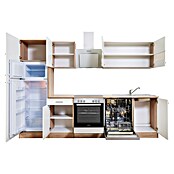 Respekta Küchenzeile KB280ESWCGKE (Breite: 280 cm, Mit Elektrogeräten, Weiß)