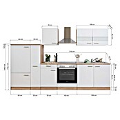 Respekta Küchenzeile KB300ESSC (Breite: 300 cm, Mit Elektrogeräten, Schwarz)