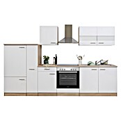 Respekta Küchenzeile KB300ESWC (Breite: 300 cm, Mit Elektrogeräten, Weiß)