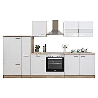 Respekta Küchenzeile Merle Typ 1 (Breite: 300 cm, Weiß, Mit Elektrogeräten)