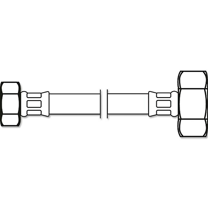 Flexo Anschlussschlauch½″/¾″, Länge: 30 cm Front View