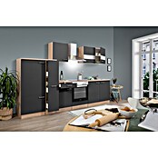 Respekta Küchenzeile KB300ESGC (Breite: 300 cm, Mit Elektrogeräten, Grau)