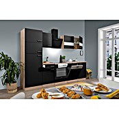 Respekta Küchenzeile KB280ESSCGKE (Breite: 280 cm, Mit Elektrogeräten, Schwarz)