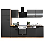 Respekta Küchenzeile KB280ESGCGKE (Breite: 280 cm, Mit Elektrogeräten, Grau)