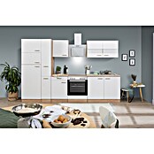 Respekta Küchenzeile KB300ESWCGKE (Breite: 300 cm, Mit Elektrogeräten, Weiß)