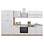 Respekta Küchenzeile KB310ESWCGKE (Breite: 310 cm, Mit Elektrogeräten, Weiß)