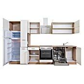 Respekta Küchenzeile KB310ESWCGKE (Breite: 310 cm, Mit Elektrogeräten, Weiß)