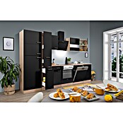 Respekta Küchenzeile KB310ESSCGKE (Breite: 310 cm, Mit Elektrogeräten, Schwarz)