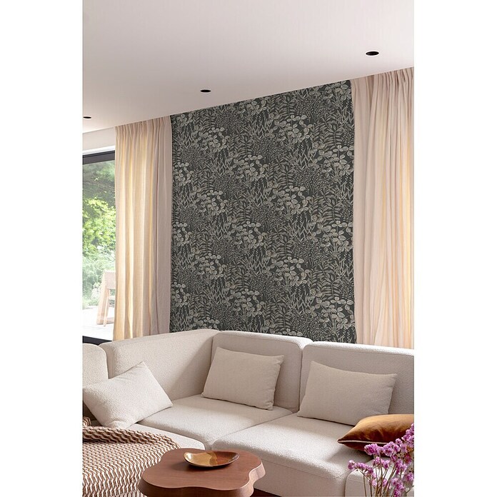 Dutch Wallcoverings Vliesbehang (Inia zwart, 10 m x 53 cm) | BAUHAUS