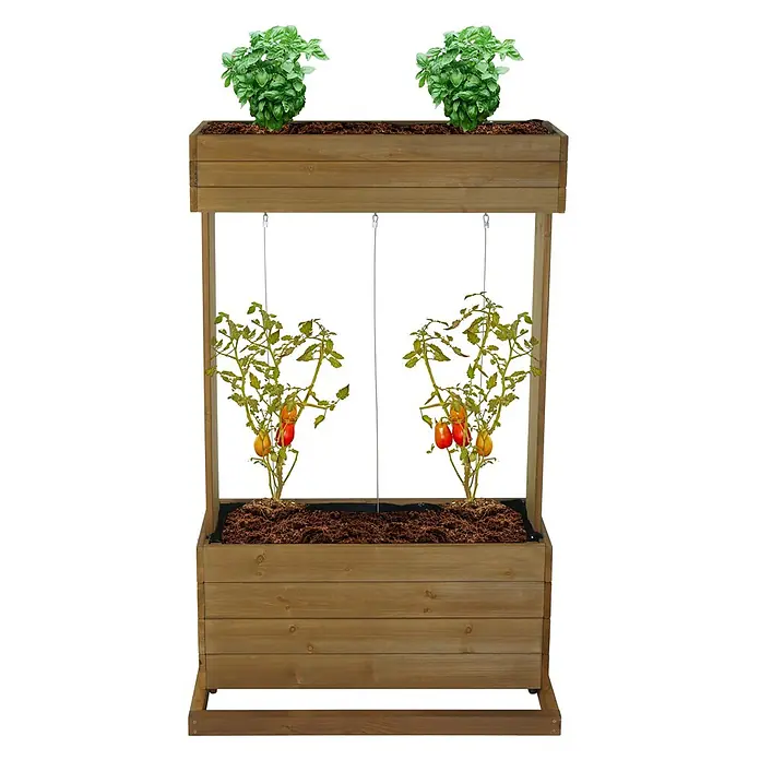 Proregal Kräuterhochbeet mit Rankgitter - L x B x H: 50 x 85 x 145 cm, Material: Holz