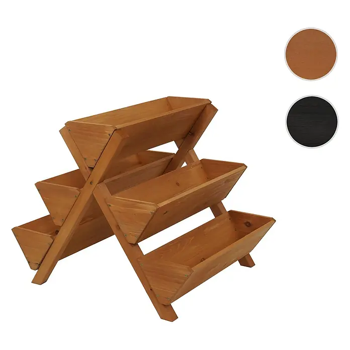 Proregal Kräuterhochbeet mit 5 Kästen - L x B x H: 70 x 56 x 56 cm, Material: Holz