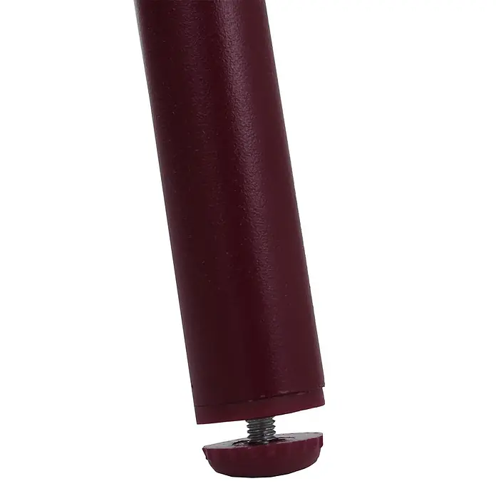 2er-Set Gartenstuhl | HxBxT 81x54x62cm | Outdoor Sitz-/Rückenpolster Aluminium Seilgeflecht Rope | Bordeaux | Bezug Bordeaux -  - Dunkelrotes Möbelbein mit verstellbarem Nivellierfuß und Schraube.