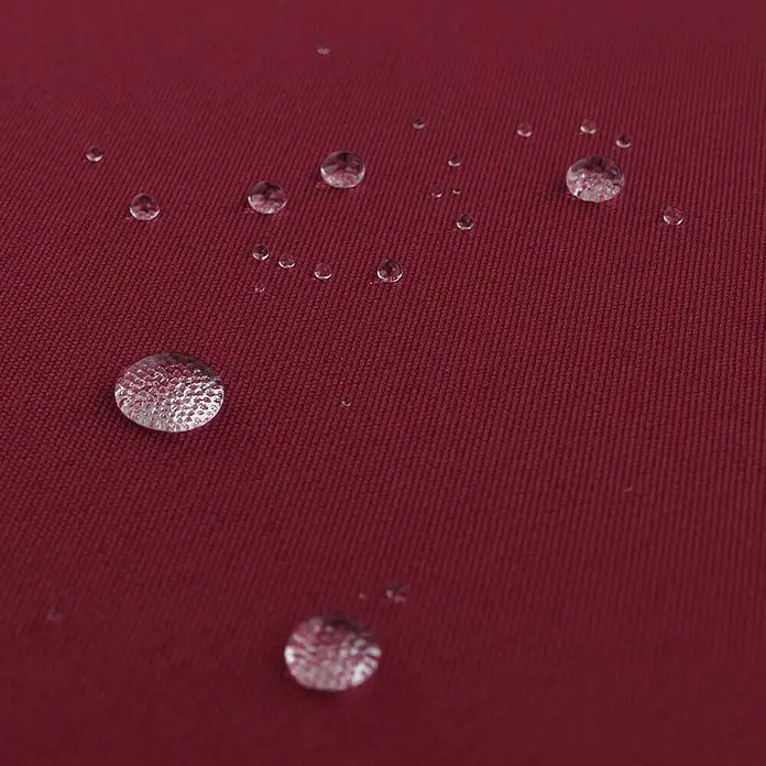 Mendler Gartenstuhl-Set HWC-N41 - 2 Stk., Textil, Bordeaux, Kissen bordeaux, B x T x H: 55 x 55 x 75 cm - Roter wasserabweisender Stoff mit Wassertropfen.