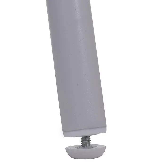 2er-Set Gartenstuhl | HxBxT 81x54x62cm | Outdoor Sitz-/Rückenpolster Aluminium Seilgeflecht Rope | Hellgrau | Bezug Hellgrau -  - Unterseite eines grauen Möbelbeins mit verstellbarem weißem Nivellierfuß und sichtbarer Schraube.
