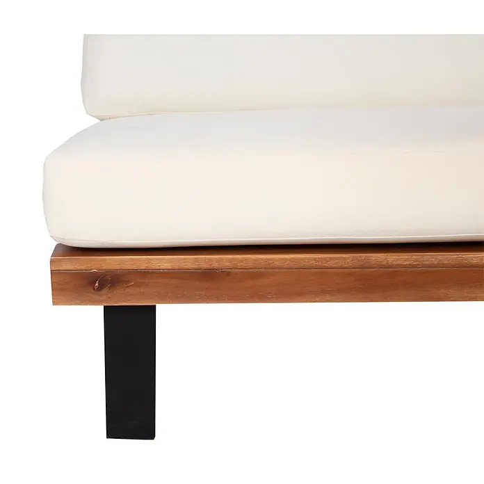 Proregal Garten-Loungesessel Polster Cremeweiß - 1 Stk., Akazienholz, Cremeweiß, B x T x H: 82 x 82 x 75 cm