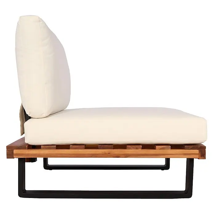Proregal Garten-Loungesessel Polster Cremeweiß - 1 Stk., Akazienholz, Cremeweiß, B x T x H: 82 x 82 x 75 cm
