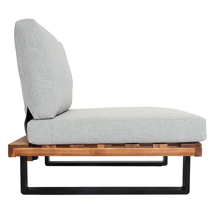 Proregal Garten-Loungesessel Polster Hellgrau - 1 Stk., Akazienholz, Hellgrau, B x T x H: 82 x 82 x 75 cm