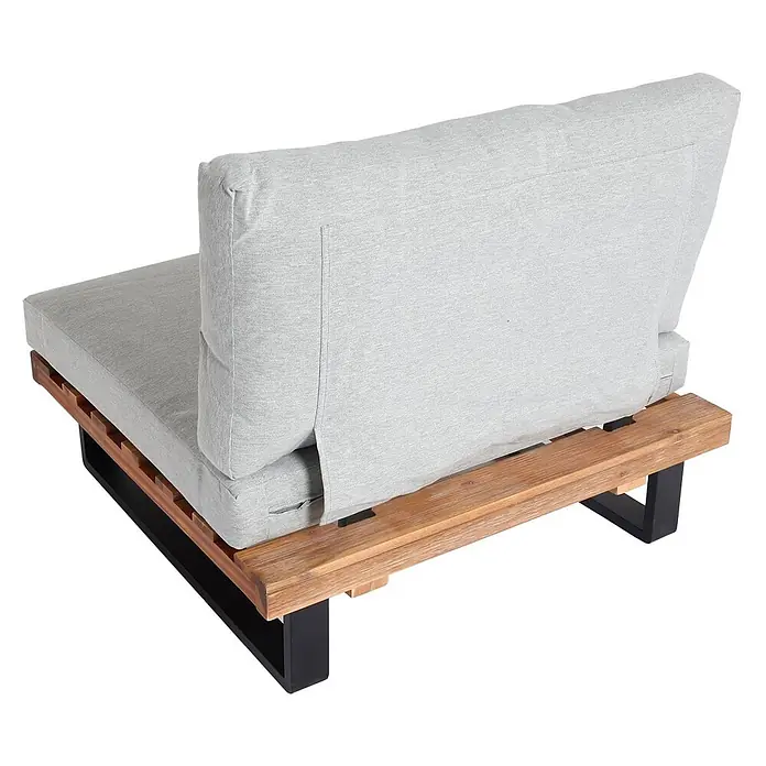 Proregal Garten-Loungesessel Polster Hellgrau - 1 Stk., Akazienholz, Hellgrau, B x T x H: 82 x 82 x 75 cm
