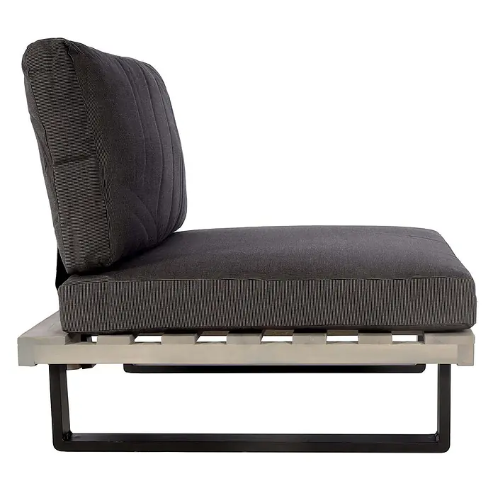 Proregal Garten-Loungesessel Polster Dunkelgrau - 1 Stk., Akazienholz, Dunkelgrau, B x T x H: 82 x 82 x 75 cm