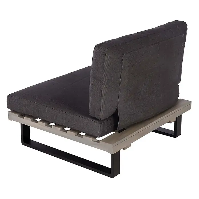 Proregal Garten-Loungesessel Polster Dunkelgrau - 1 Stk., Akazienholz, Dunkelgrau, B x T x H: 82 x 82 x 75 cm